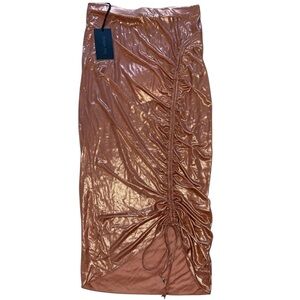Patrizia Pepe Metallic Rose Gold Skirt